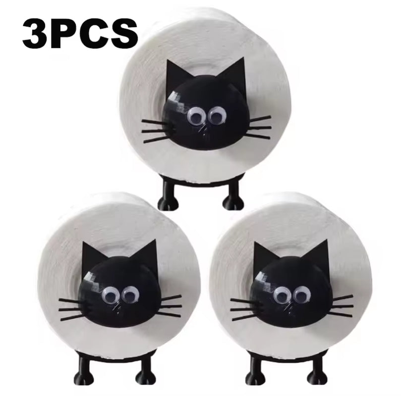 1/3PCS Upgraded Black Sheep Roll Paper Rack Cute Cartoon Animal Cat Cow Roll Paper Rack Bedroom Bathroom Storage Rack Ornaments
