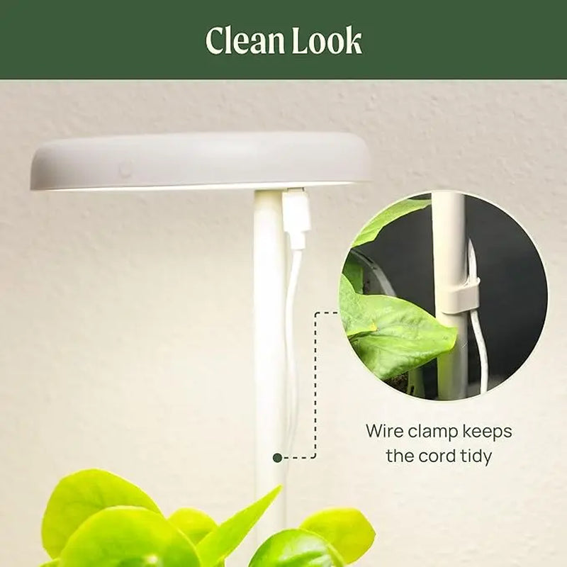 Vego Garden Mini Grow Lights Stand for Indoor Plants Full-Spectrum White LED Light with Adjustable Height for Microgreens Compact Desk & Bookshelf Fit