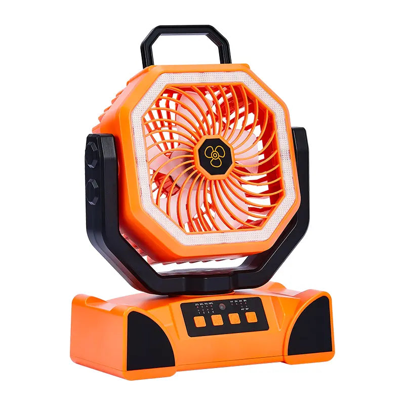Qawtor2026 Upgraded Rechargeable Camping Fan with 20000Mah Battery & LED Light - 360° Rotatable Hook, Dual Motor Option, Portable Emergency Fan for Outdoor Camping