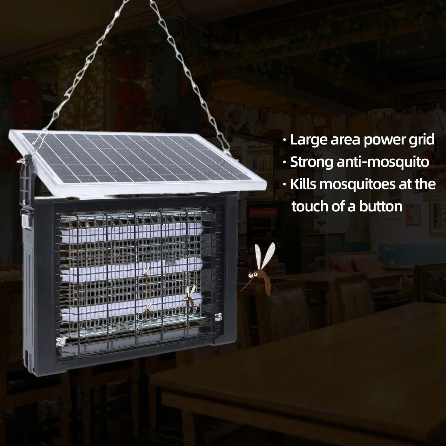 Outdoor Solar Mosquito Zapper Killer Lamp Mosquito Trap IPX4 Waterproof Ground Insert UV Pest Control for Garden Yard Farm