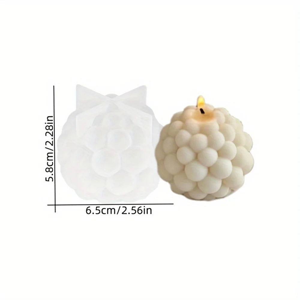 2PCS 3D Bubble Candle Mold, Spherical Resin Candle Mold, Cylindrical Candle Making Silicone Mold, Silicone Gypsum Mold