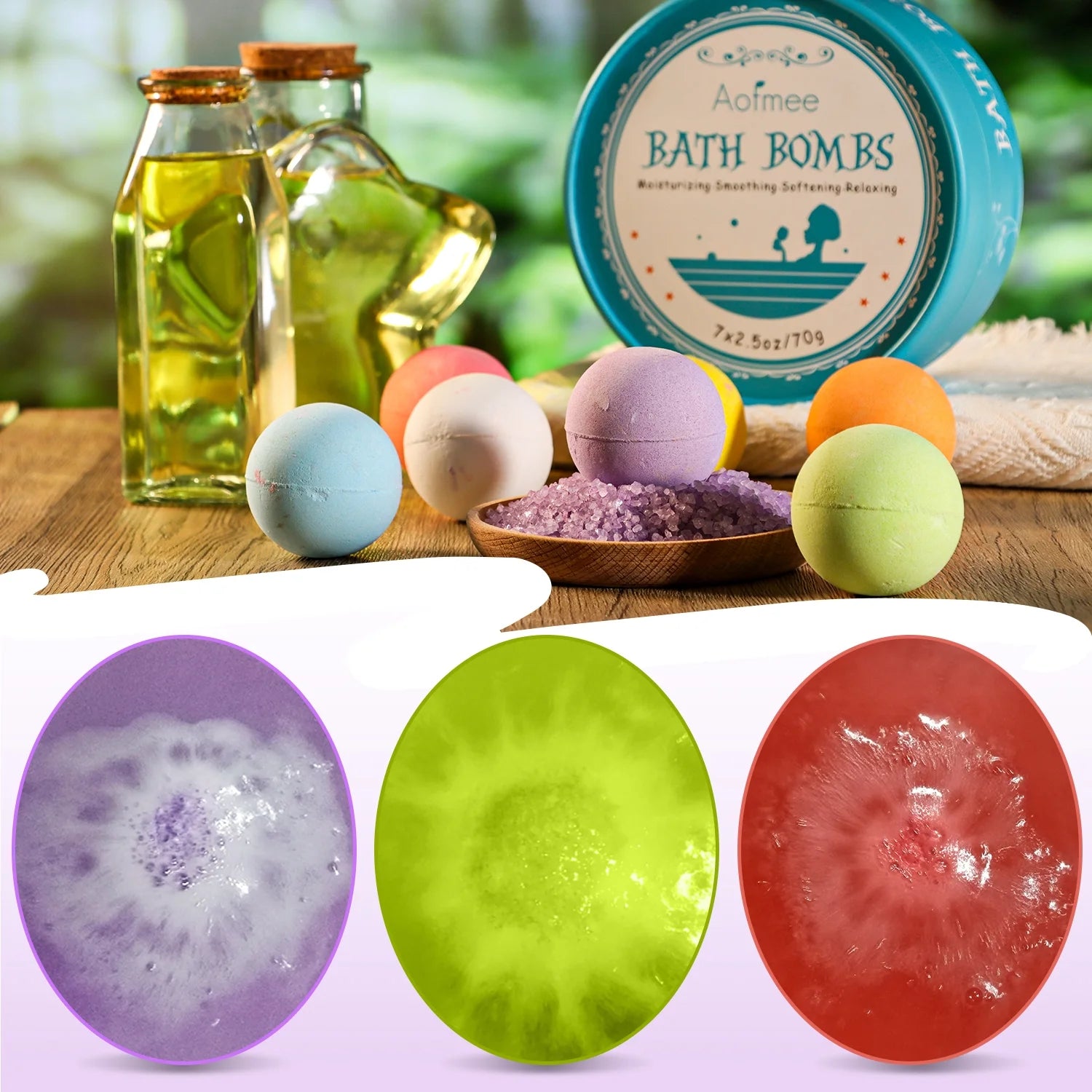 Bath Bombs Set, 7 Natural Spa Bubble Bath Salts, Self Care Gifts Fizzy Suit, Perfect Easter Birthday Mother'S Day Gift for Women Men Kids