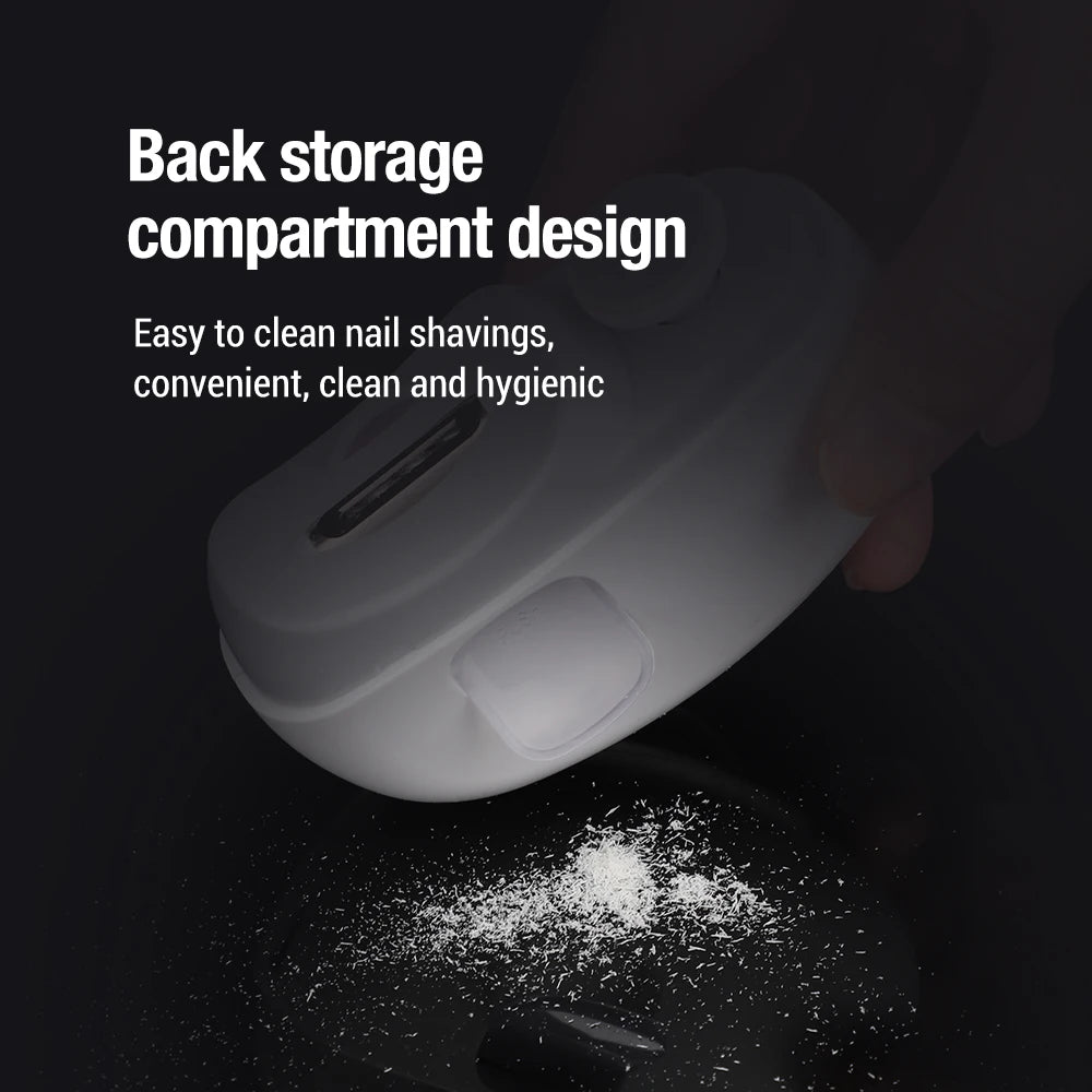 Electric Nail Clipper Grinding and Polishing with Light Automatic Nail Trimmer Rechargeable Nail Cutter Manicure for Baby Adult