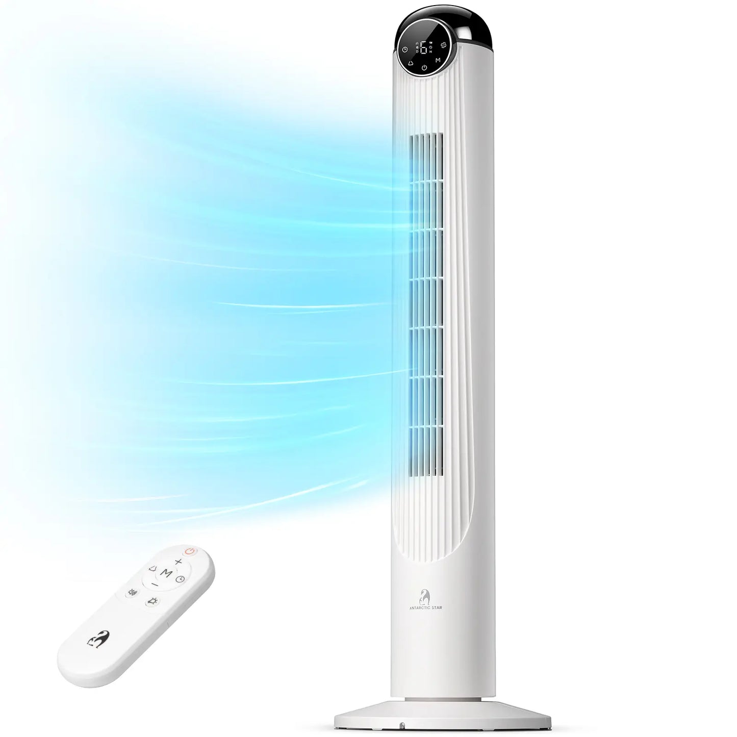 Electactic Tower Fan Portable Electric Oscillating Fan Quiet Remote Control Bladeless Floor Fan 3-Spped Wind Mode 12H Timer Bedroom Office