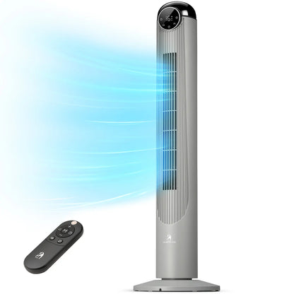 Electactic Tower Fan Portable Electric Oscillating Fan Quiet Remote Control Bladeless Floor Fan 3-Spped Wind Mode 12H Timer Bedroom Office