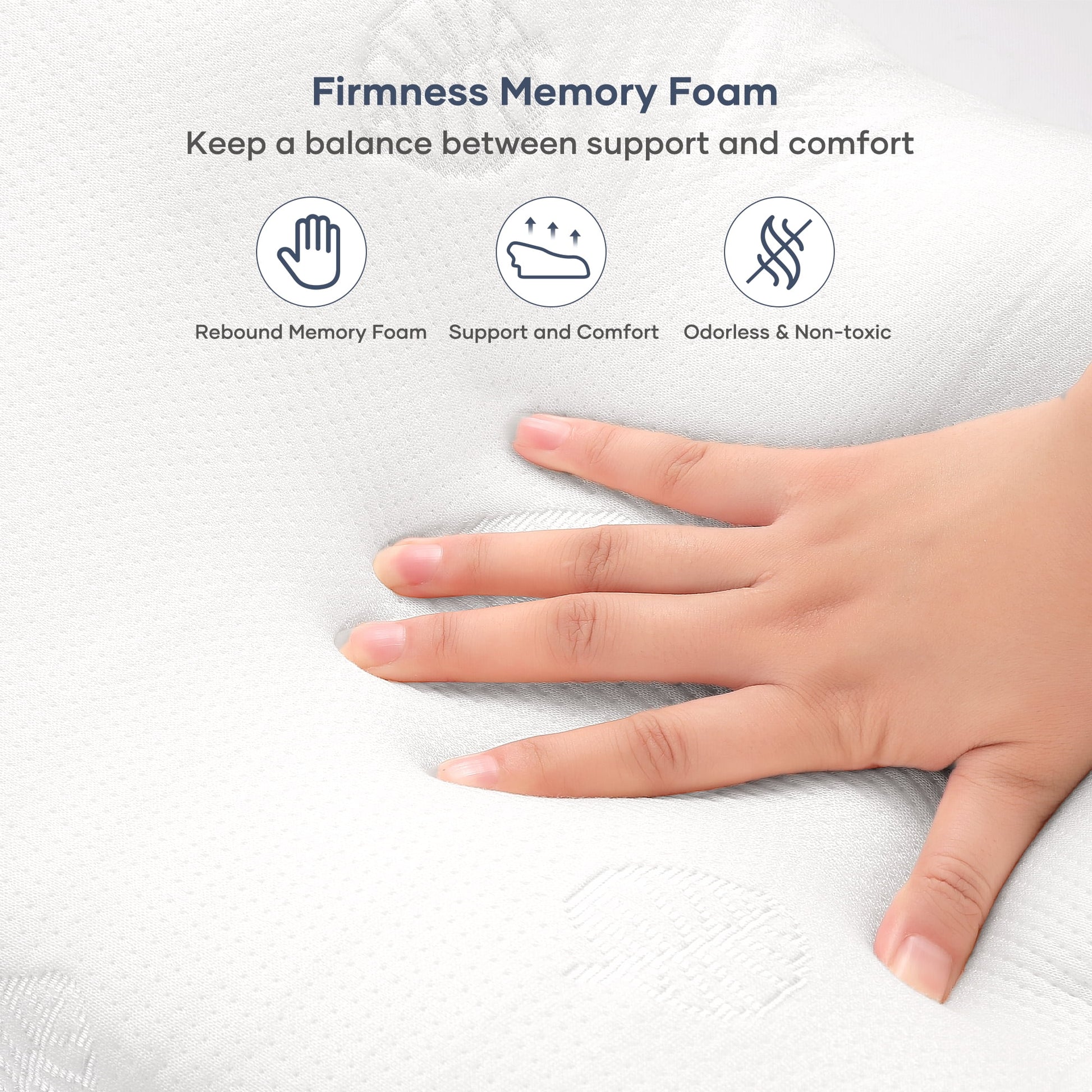 Cervical Pillow Memory Foam Orthopedic Pillow for Neck Pain Sleeping Side, Back, Stomach Sleeper with Washable Pillowcase