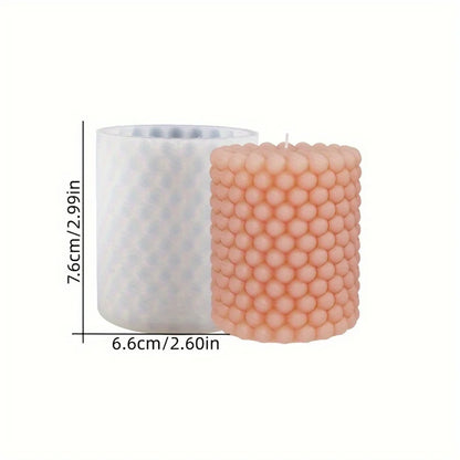 2PCS 3D Bubble Candle Mold, Spherical Resin Candle Mold, Cylindrical Candle Making Silicone Mold, Silicone Gypsum Mold