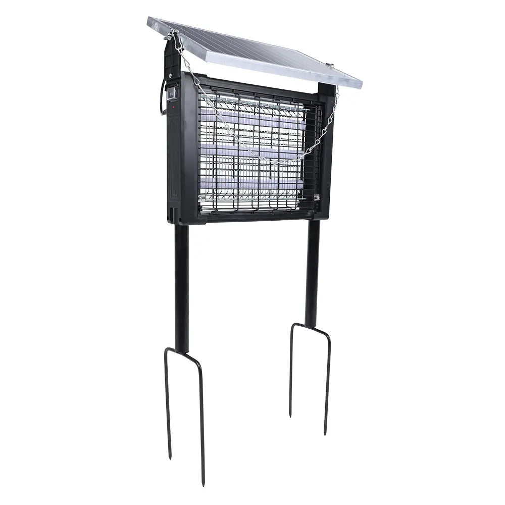 Outdoor Solar Mosquito Zapper Killer Lamp Mosquito Trap IPX4 Waterproof Ground Insert UV Pest Control for Garden Yard Farm